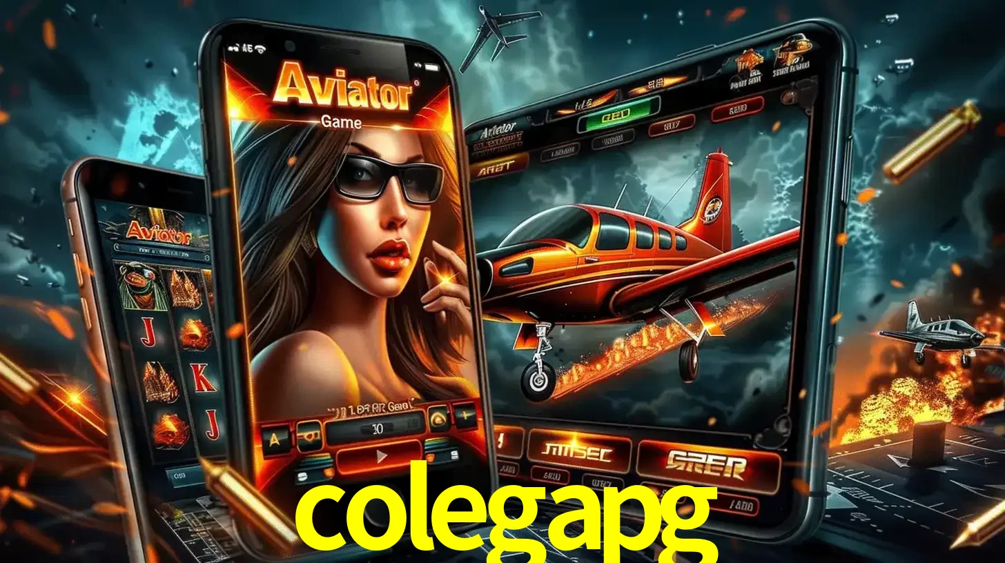 O popular jogo de apostas Aviator exibido em vários celulares e tablets, mostrando a interface emocionante e a ação de voo disponíveis para jogar agora no colegapg.