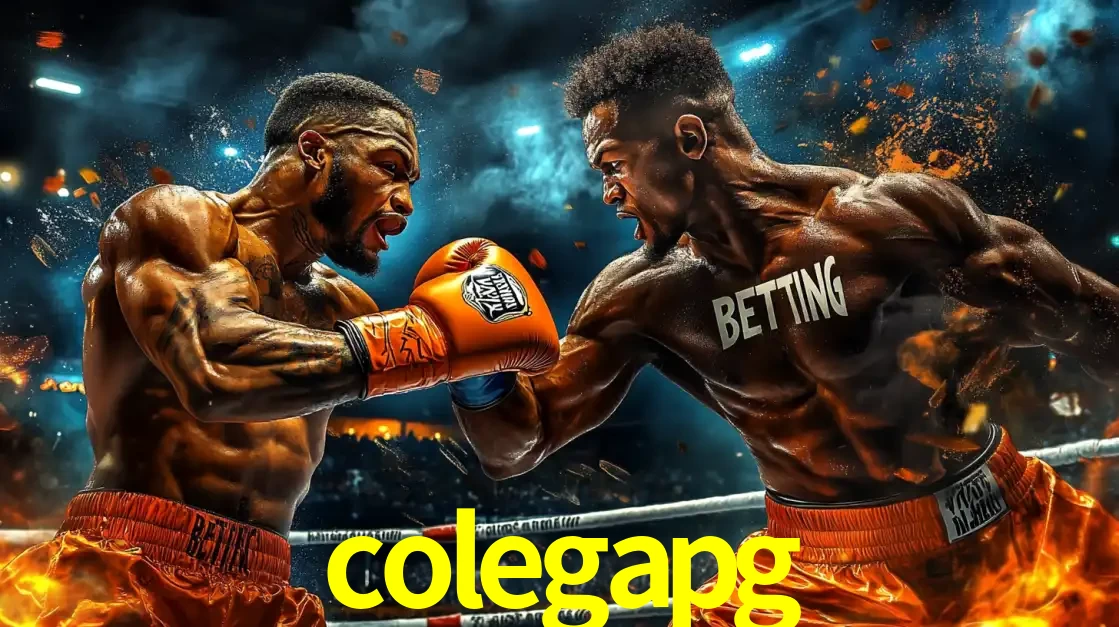 Dois boxeadores em uma luta intensa e explosiva, representando a adrenalina e as oportunidades de apostas em esportes de combate disponíveis na plataforma colegapg.