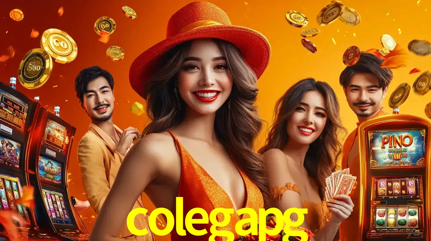 Grupo de amigos asiáticos sorrindo e se divertindo com máquinas de caça-níqueis em um ambiente festivo, celebrando suas vitórias nos jogos de cassino do colegapg.