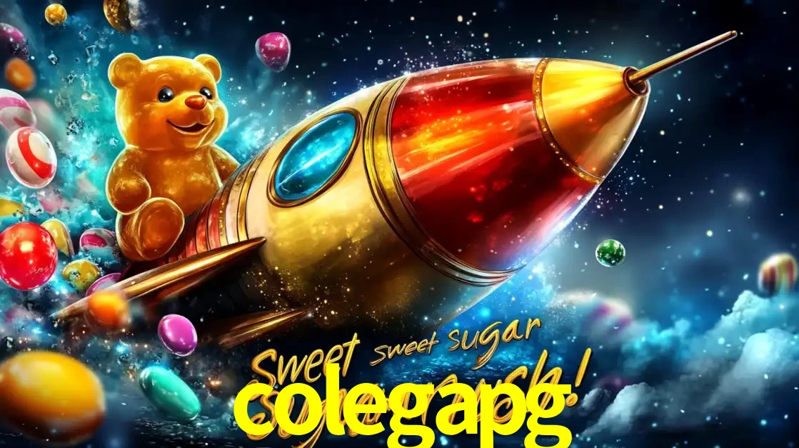 Arte promocional do jogo de slot Sugar Rush, com um urso de pelúcia em um foguete viajando pelo espaço de doces, um dos jogos divertidos disponíveis no cassino colegapg.